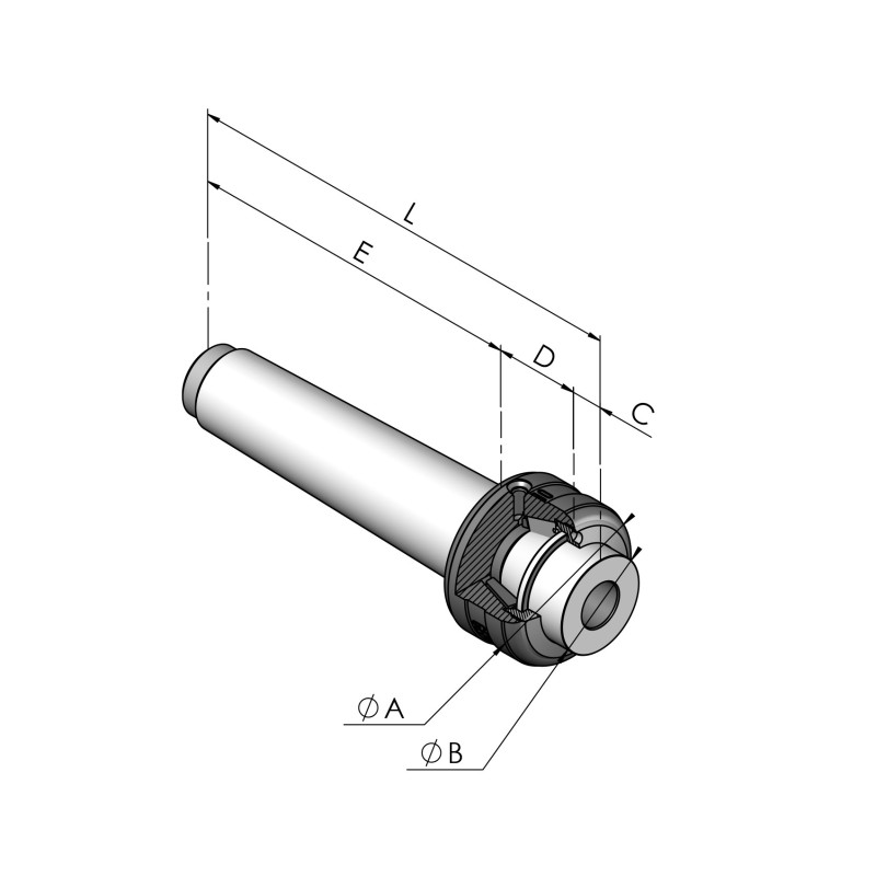 Dessin technique Pointe tournante type REGO-FIX